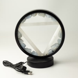 Edelsteen Halo Lamp – Water – Aquamarijn & Seleniet