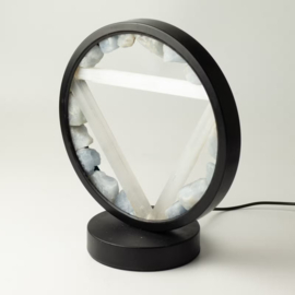 Edelsteen Halo Lamp – Water – Aquamarijn & Seleniet