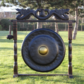 Healing Gong In Standaard - Zwart Patroon - 80cm