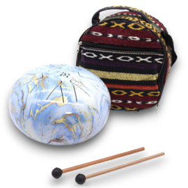 Medium Stalen Tong Geluksdrumss Blauwe Lucht - 22x18cm
