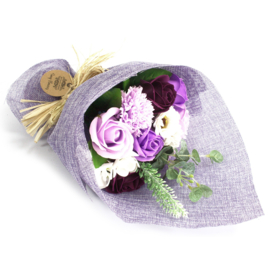 Luxe Zeepbloemen Boeket Paars - Elegante Zeeprozen