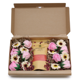 Badzout & Zeepbloemen Cadeauset - Passie