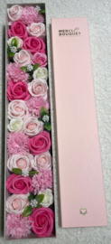 Zeepbloemen Extra Lange Doos Geschenk Set - Roze Tinten