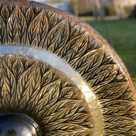 Healing Gong In Standaard - Zwart & Zilver Patroon - 80cm