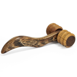Houten Massagetool Geribbelde Handroller - 19x9x4cm