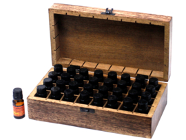 Houten Opbergbox voor Etherische Oliën – Handgemaakt met 24 Vakken