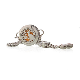 Aromatherapie Geurarmband – Kat en Bloemen – 20mm