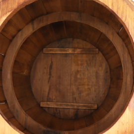 Biervat Tafel - Naturel - Albasia Hout - Met Opbergruimte - 60cmx48.5cm