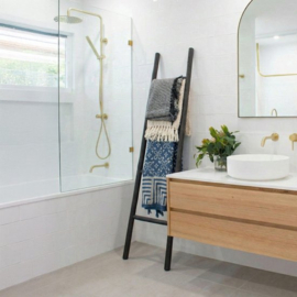 Woonladder Teakhout Zwart – 1.5 M