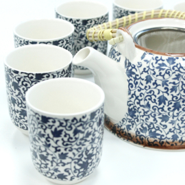 Kruidenthee Servies - Blauw Patroon