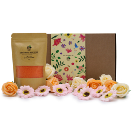Badzout & Zeepbloemen Cadeauset - Totaal Detoxen