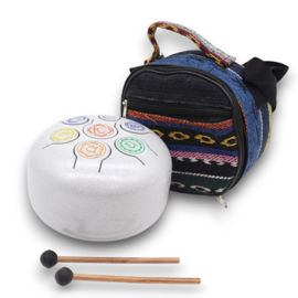 Medium Stalen Tong Geluksdrumss 7 Chakra - 17x13cm