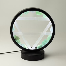 Edelsteen Halo Lamp – Aarde – Aventurijn & Seleniet
