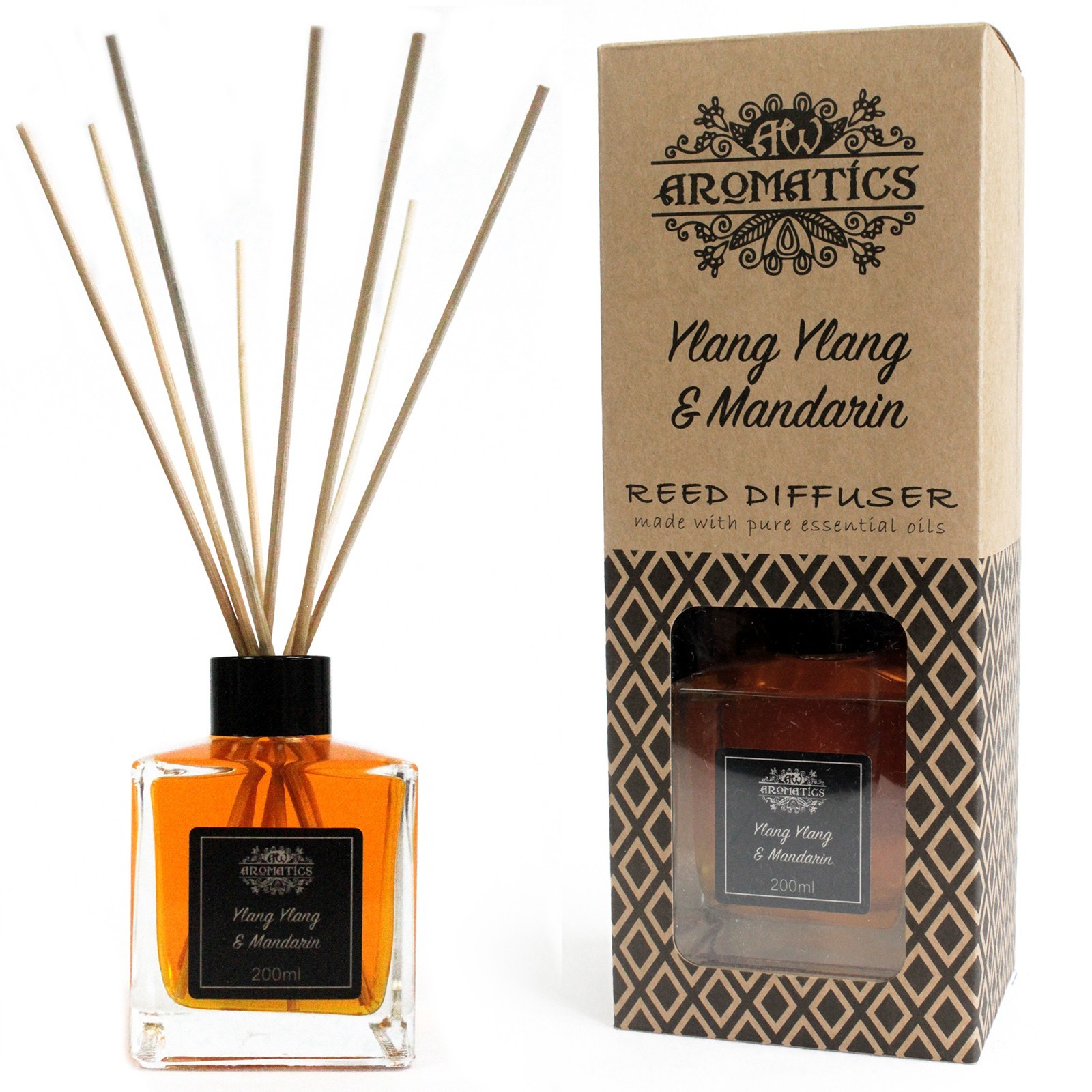 Geurstokjes - Ylang Ylang & Mandarijn - 200ml Riet Diffuser