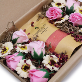 Badzout & Zeepbloemen Cadeauset - Passie