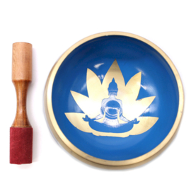 Yoga Houdingen Klankschaal - Wit & Blauw - 14cm