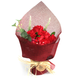 Luxe Zeepbloemen Boeket Rood - Romantische Zeeprozen