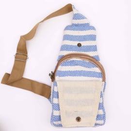 Crossbodytas - Licht Blauw & Wit