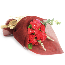 Luxe Zeepbloemen Boeket Rood - Romantische Zeeprozen