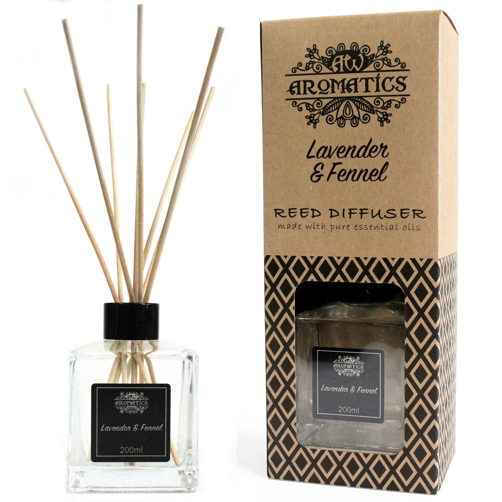 Geurstokjes - Lavendel & Venkel - 200ml Riet Diffuser
