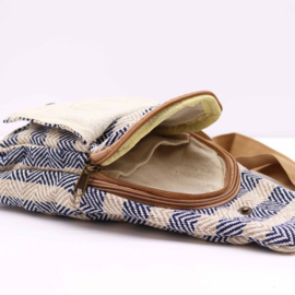 Crossbodytas - Marine Blauw & Beige
