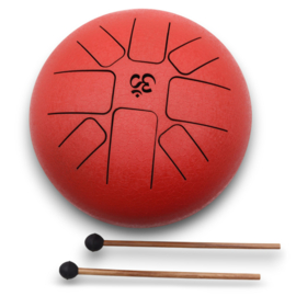 Medium Stalen Tong Geluksdrumss Om Rood - 22x16cm