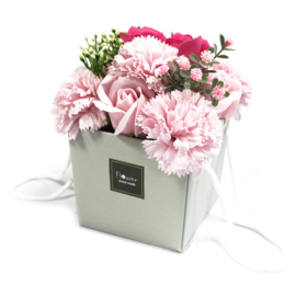 Zeepbloemen Boeket – Roze Roos & Anjer