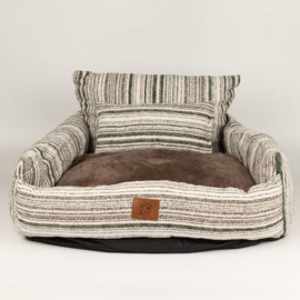 Medium Sofa Hondenmand Bruine Strepen – 60x60x28 cm
