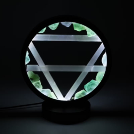Edelsteen Halo Lamp – Aarde – Aventurijn & Seleniet