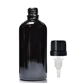 Druppelflesjes 100ml Zwart met Druppelaar - 1st
