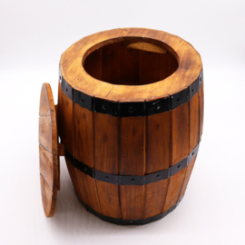 Biervatkruk - Naturel - Albasia Hout - Met Opbergruimte - 38cmx32cm