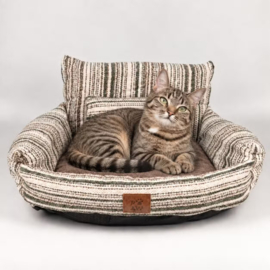 Sofa Hondenmand Klein – Bruine Strepen 50x50x26 cm