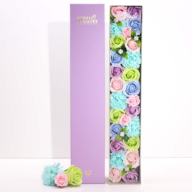 Zeepbloemen Extra Lange Doos Geschenk Set - Blauwe Zegeningen