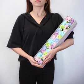 Zeepbloemen Extra Lange Doos Geschenk Set - Blauwe Zegeningen