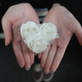 Luxe Zeepbloemen Witte Zeeprozen – 3 Stuks
