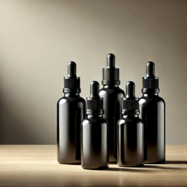 Mengflesjes 15ml zwart met Aluminium Dop - 1st