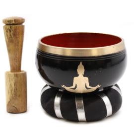 Boeddha Klankschaal - Zwart & Oranje - 10.7cm