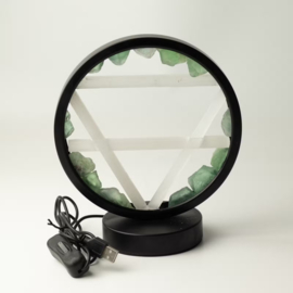 Edelsteen Halo Lamp – Aarde – Aventurijn & Seleniet