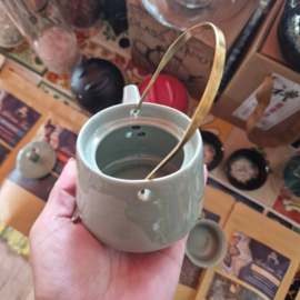 Jade Kruidentehee Servies - Theepot & Twee Kopjes
