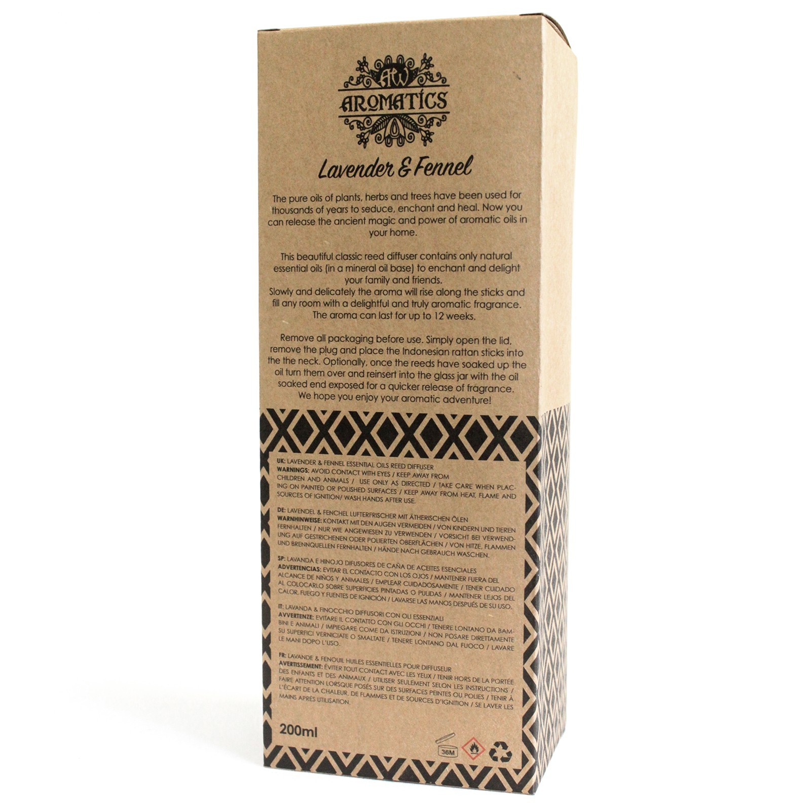 Geurstokjes - Lavendel & Venkel - 200ml Riet Diffuser