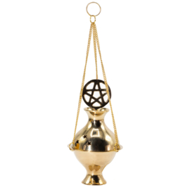 Hangende Messing Wierookbrander - Pentagram