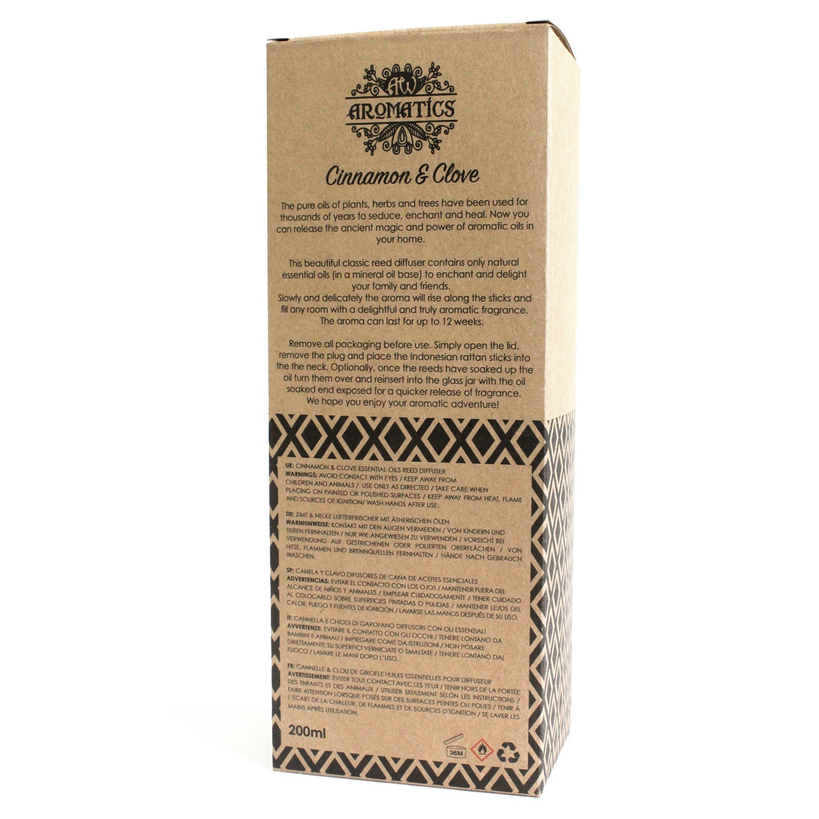 Geurstokjes - Kaneel & Kruidnagel - 200ml Riet Diffuser