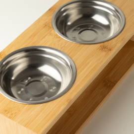 Grote Dubbele Hondenvoerbak op Standaard – 2x13 cm