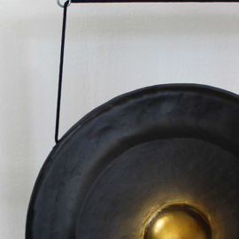 Healing Gong In Standaard - Zwart Patroon - 80cm