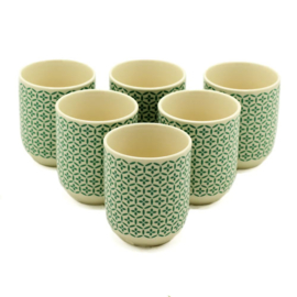 Kruiden Theekopjes - Groen Mozaïek - 6 Stuks