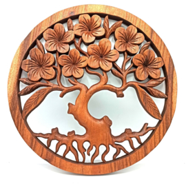 Levensboom Frangipani Paneel – Dia 40 cm