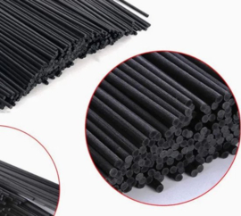 Luxe Losse Geurstokjes - 25 Stuks - Zwart - Vezel - 25cmx3mm