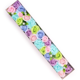 Zeepbloemen Extra Lange Doos Geschenk Set - Blauwe Zegeningen