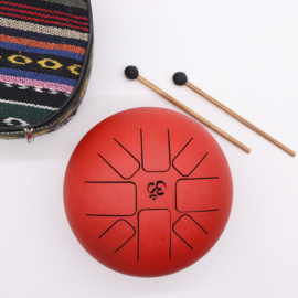 Medium Stalen Tong Geluksdrumss Om Rood - 22x16cm