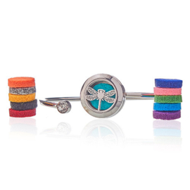 Aromatherapie Geurarmband met Kristal – Libel – 20mm
